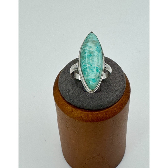 Colorado Jade Stone Estate Ring .925 Stone Sz 6.5, 4.26 Grams - 1" - Picture 2 of 3